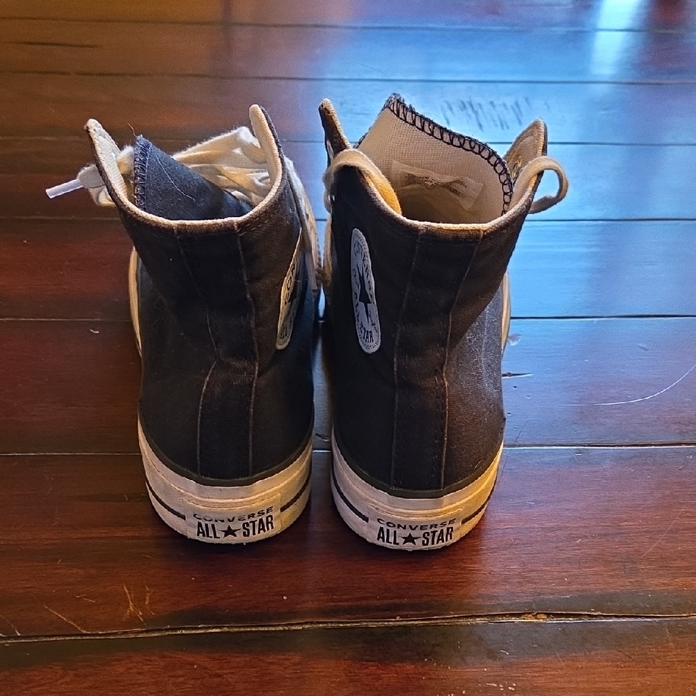 Converses Black and White High-Top Sneakers - Picture 3 of 4